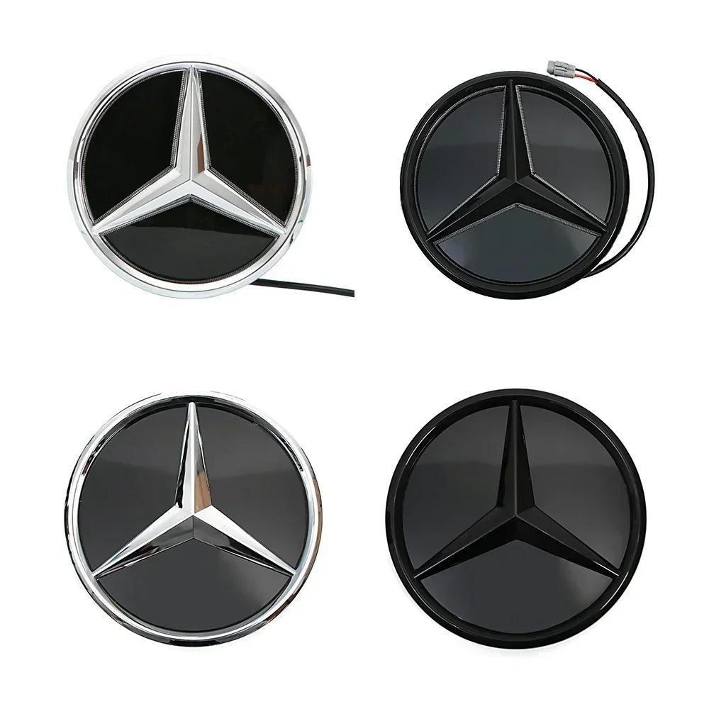 Автомобильная наклейка 2025 Горячая Для Mercedes Benz Хромированная Серебристая и Глянцевая Черная Звезда Передней Решетки Эмблема Подсвечиваемый Логотип Для Mercedes Be