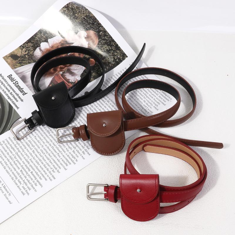 Retro Korean Style Women'S Belt Bag Key Phone Dual Purpose Decorative Thin Belt Fashionable Accessory For Ladies