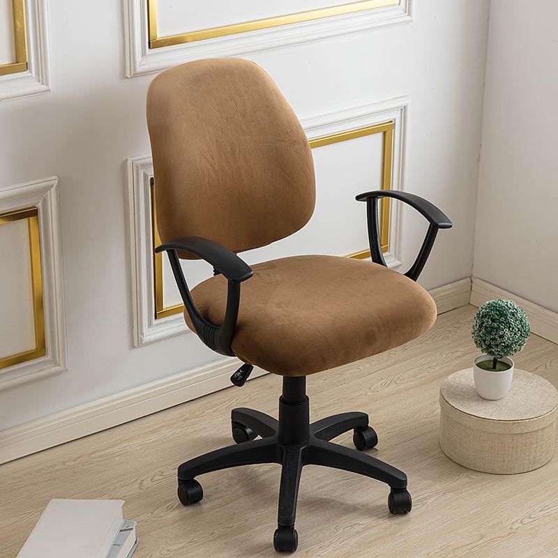 Чехол на домашний стул, утолщенный эластичный офисный стул для рабочего кресла, раздельный чехол на сиденье, однотонный, вращающийся чехол на стул для свадьбы, отеля