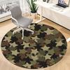1PCCamouflage Stars Office Round Area Rug,  Mat Suitable For Office, Under Office Chairs Bedroom Living Room Home Decor, Room Deco