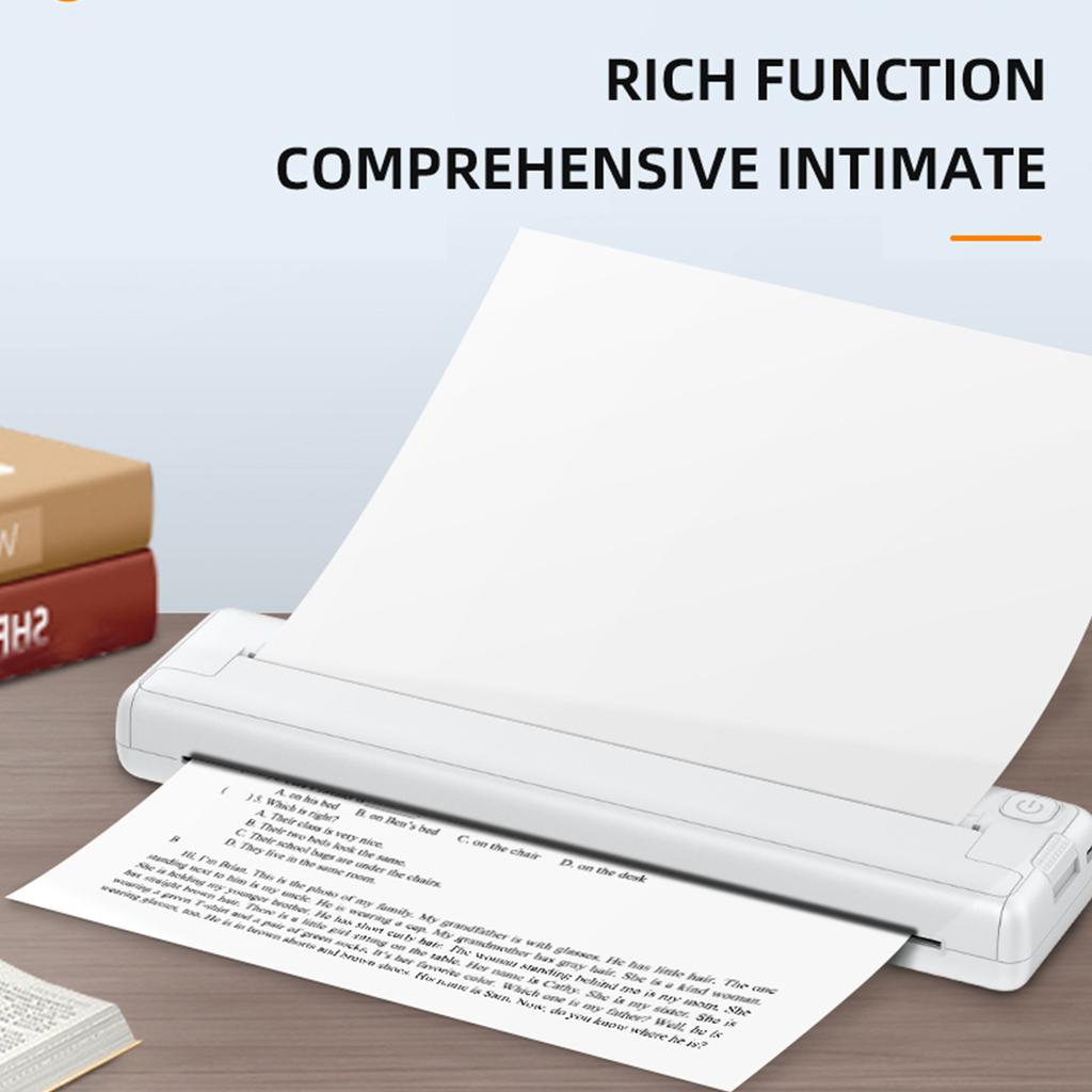 Портативный принтер Беспроводной бесчернильный принтер поддерживает принтер для термобумаги размером 8,26 x 11,69 дюйма BT