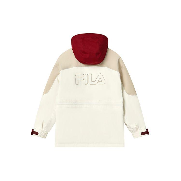 Fila Повседневная куртка миди с капюшоном в стиле колор-блок, женская верхняя одежда, цвет облачно-грибной-белый F11W249924FWT