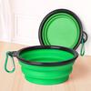 Collapsible Dog Bowl Portable Travel Pet Feeder Bowl Expandable Silicone Pet Food Water Bowl with Carabiners Clip for Walking Hiking Camping
