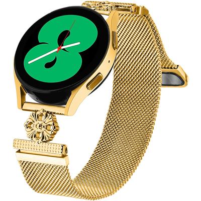 Для Huawei Watch GT 2 42мм Миланский браслет Цветок Нержавеющая сталь Магнитный сетчатый ремешок для часов
