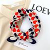 Fashionable and Sweet Love New Silk Square Scarf for Women's Spring and Summer Decorative Scarf Mulberry Silk Small Scarf