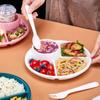 4 Grids Dinner Divided Plates Plastic Breakfast Plate Compartment  Serving Tray  Snacks