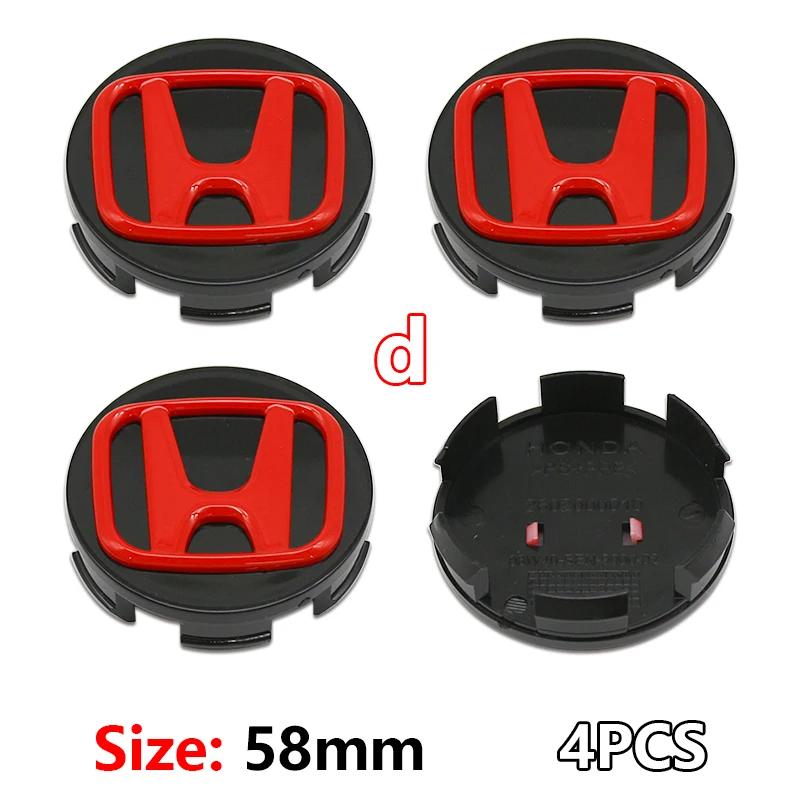 4Pcs ABS Car Wheel Center Hub Center Cap 58mm 69mm Rim Hub Dustproof Cover Emblemem For Honda Accord CRV XRV Civic Odyssey Acces