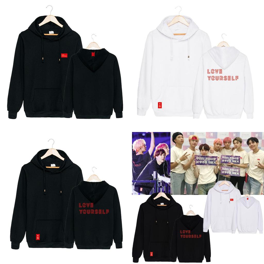 Kpop Bts World Tour Love Yourself Hoodie Cap Sweatshirt Featuring Iconic Members Jimin Suga Jin V For Fans