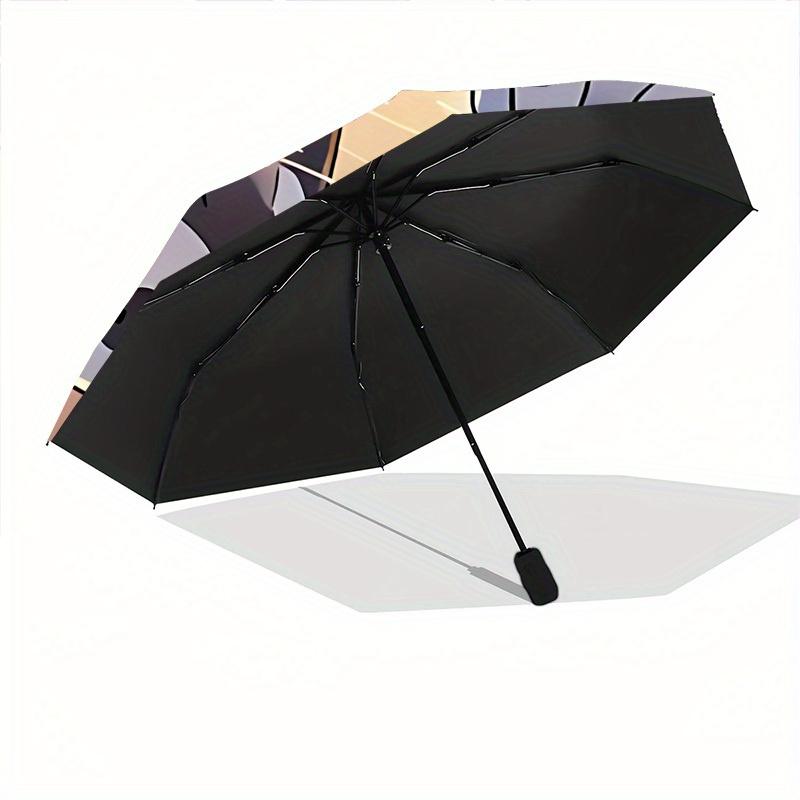 We Bare Bears Friends Automatic Folding Umbrella, Self-Opening/ Closing, Durable Windproof Travel Umbrella for Outdoor Adventures a0826082
