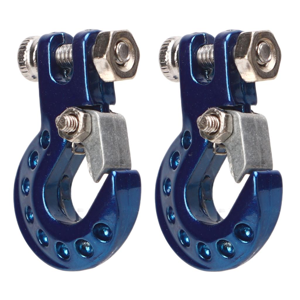 2Pcs RC Trailer Hook Aluminum Alloy Sturdy RC Climbing Car Hook for 1/10 Remote Control Cars Blue