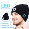 Wireless Headphones Bluetooth Beanie Musical Cap LED Light USB Rechargeable Outdoor Sports Warmer Hat Winter Hands-free Call Music Knitted Baseball