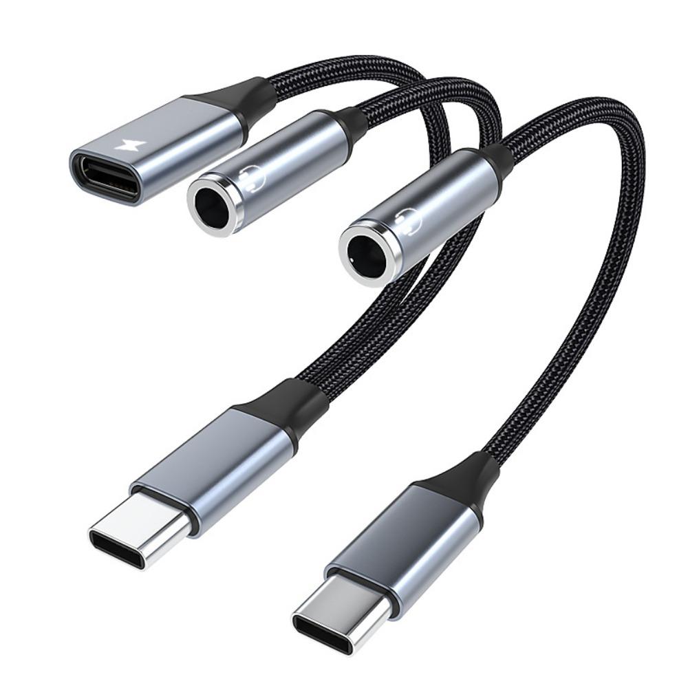 Адаптер OTG 2-в-1 USB C - Aux аудиокабель 2-в-1 USB Type C аудиокабель для телефона/наушников