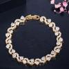 Gold Plated Zircon Cross Hand Chain Colorful Fashion Jewelry Crystal Gemstone Bracelet  For Women