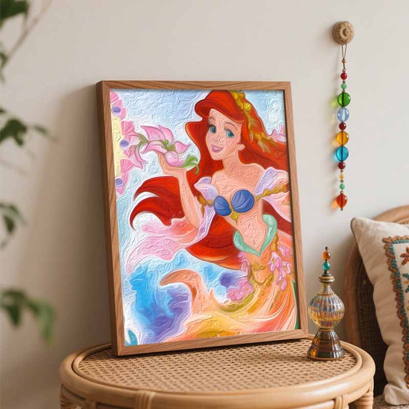 Disney The Little Mermaid oil painting kit digital painting art handmade diy home room decorations