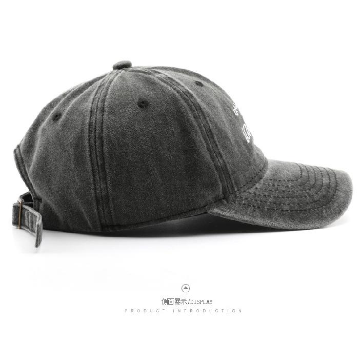 Women's washed letter embroidered baseball cap, outdoor men's travel sun hat