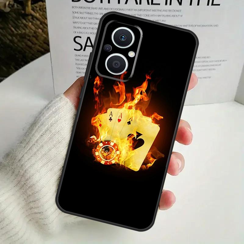 Чехол для игральных карт в стиле Покер для OPPO Reno 12F 13F 14F 10 11 12 13 14 Pro 8T 7 8 Lite OPPO Find X6 X5 X8 X9 Pro