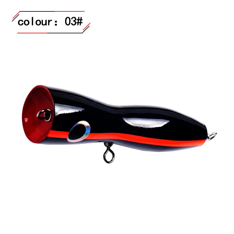 Wooden Popper Lure Topwater 15cm65g Trolling Jig Lure Artificial Bait Splash Surface Saltwater Freshwater Offshore Boat Fishing