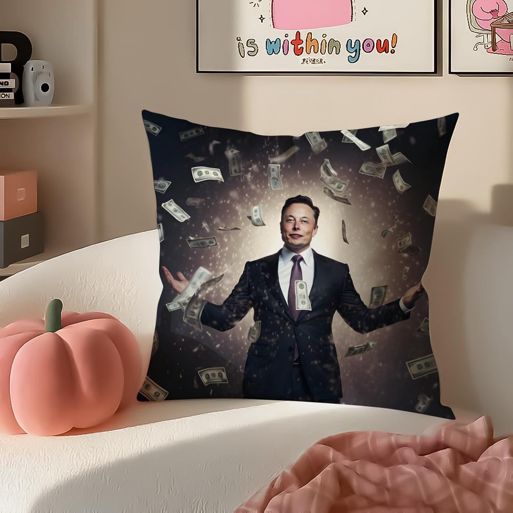 EElon MMusk meme Cushion Cover Pillowcase Short Plush Invisible zipper Room Sofa Cushion Cover