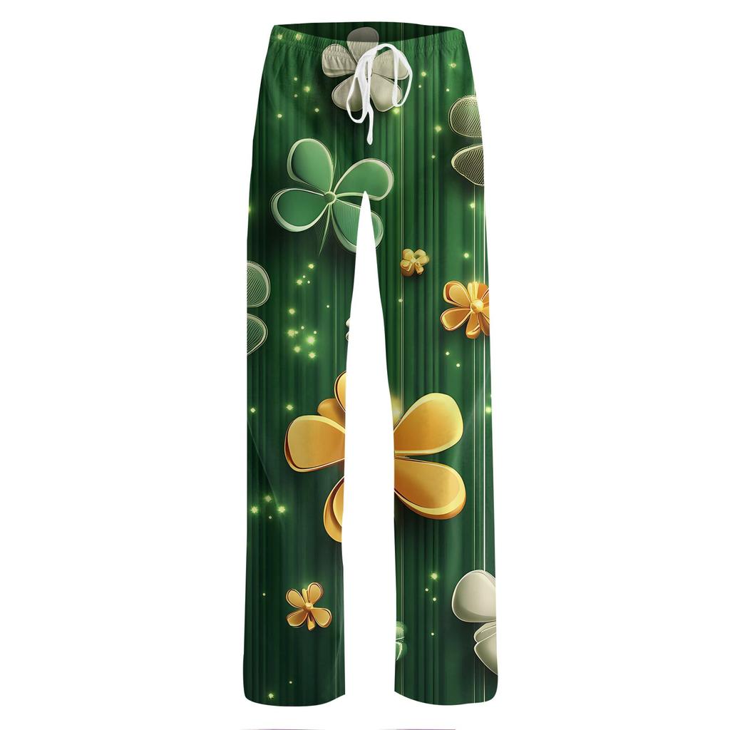 Women's Fashion Loose Casual St. Patrick's Day Printed Casual Pants
