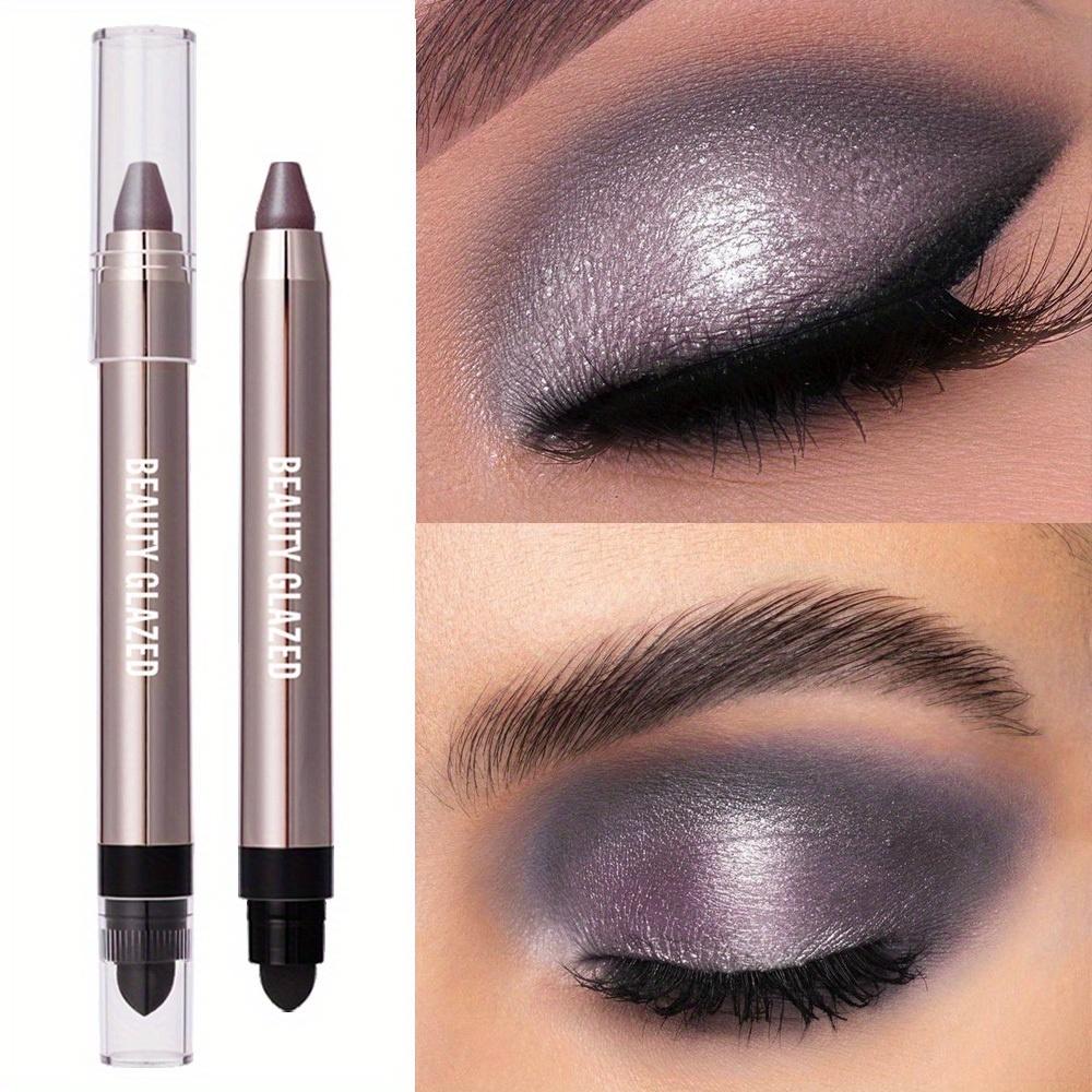 Shimmer Eyeshadow Stick, Long-Lasting Waterproof Pearlescent Eye Shadow, Silky Purple, Daily & Party Makeup
