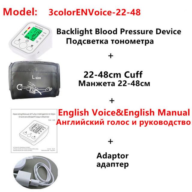 Saint Health Backlight Digital English Voice Arm Blood Pressure Monitor BP Heart for Measuring Tonometer