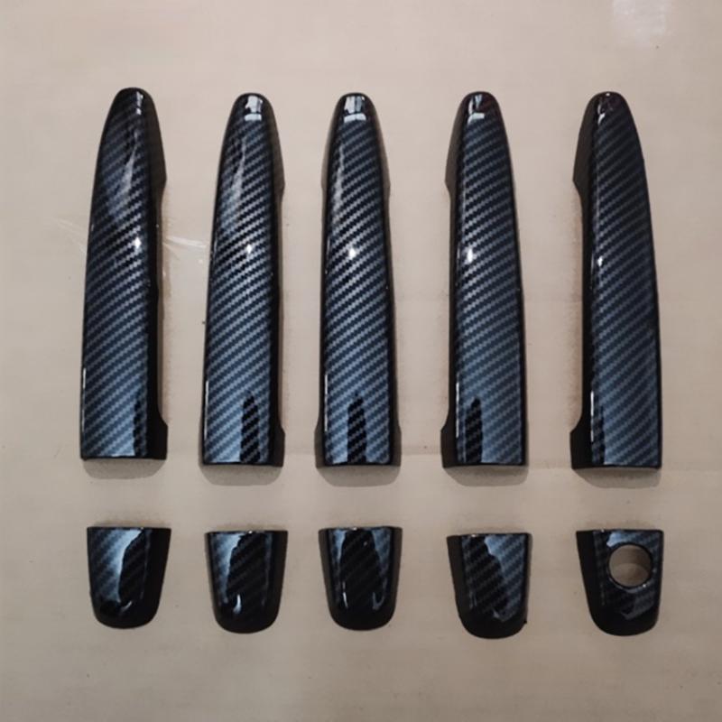 Для Toyota Harrier 2003-2009 глянцевый черный углеродное волокно хромированная крышка ручки двери автомобиля накладка наклейка накладки Стайлинг