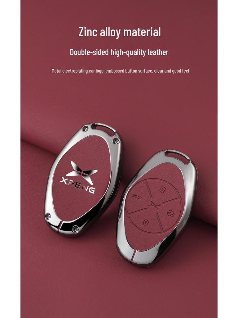 XPeng P7/P5/G3/G3i/G9 Key Case with Buckle & Rope - 2022 Model Car Key Shell Modification