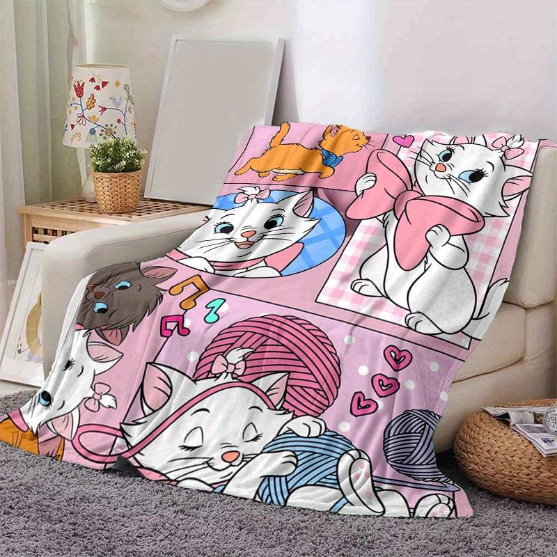 1pc. Cute Marie Cartoon Cat Design Blanket, Seasonal Universal, Home Decoration, Throw Blanket, Cartoon Blankets, Soft Flannel Throw Blanket