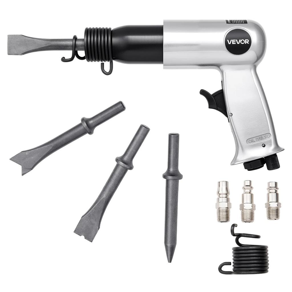 VEVOR Air Hammer, 3500BPM Pneumatic Hammer with 70mm Stroke & 4PCS Chisels Round Shank