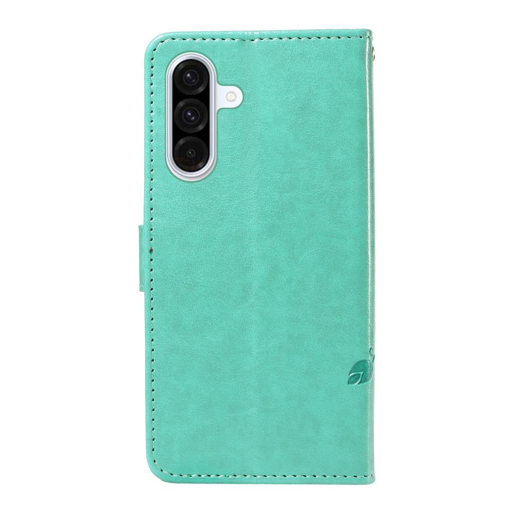 For Samsung Galaxy A36 5G PU Leather Cases Flower Pattern Wallet Stand Phone Cover with Strap