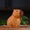 Capibala Capybara Cute Animal Small Model Statue,Solid Wood Carving Home Room Office Car Decoration Accessories