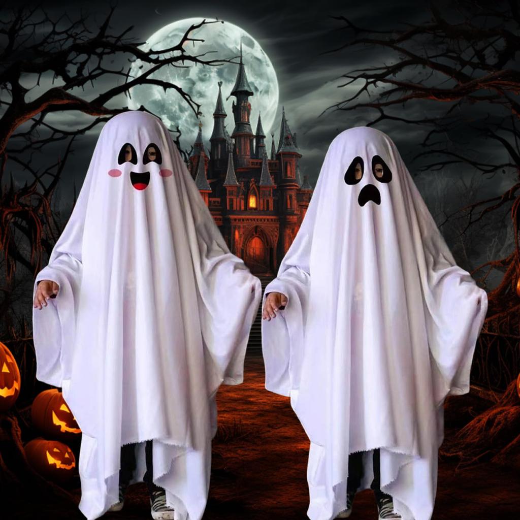 Костюм для косплея на Хэллоуин Harsever Dracula Ghost, Костюм призрака, Плащ для косплея, Цельный маскарадный костюм, Костюм призрака, Комбинезон, Милый, для детей, родителей,