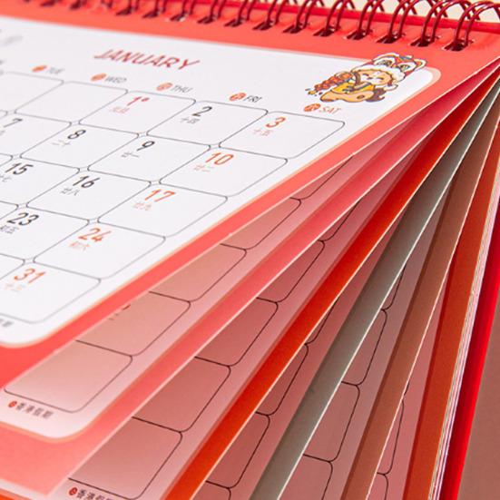 Китайский Новый год Настольный календарь 2026 Лунный Настольный Перекидной календарь Зодиак Лошадь Ежемесячный планировщик