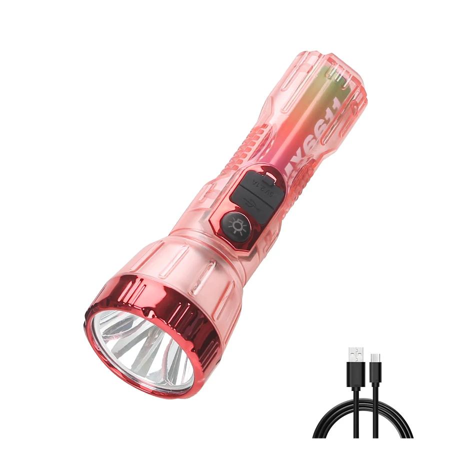 Solar Flashlight 3 Light ModeType-C Rechargeable Super Bright Torch with 1200Mah Battery Outdoor Camping Search Lantern