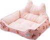 Small Square Bed with Ears, Bear Waffle Design, Pet Bed, 168-6167A2