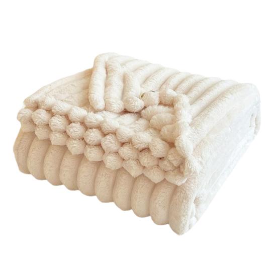 Пушистый плед, пушистый толстый плед-пузырь, уютный теплый полосатый плюшевый плед для дивана, дивана, спальни, гостиной, для использования зимой