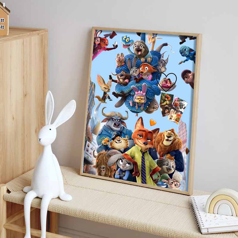 Disney 5D DIY Алмазная мозаика Зверополис Иллюстрации главных героев Вышитая мозаика Крестик Декор для дома Подарки Поделки