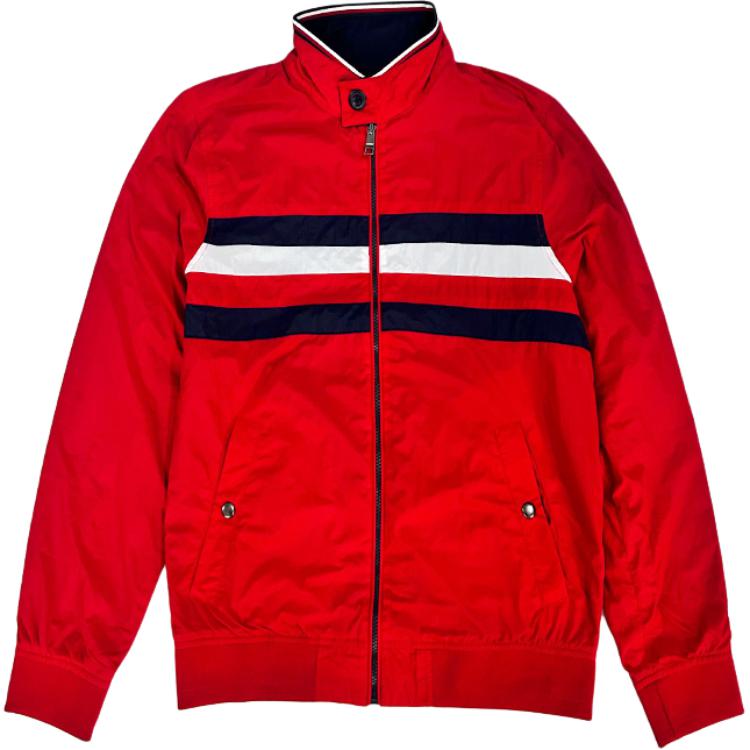 Tommy Hilfiger Куртка мужская легкая двусторонняя с воротником-стойкой, на молнии, с вышитым логотипом, темно-синяя 78J3274-600