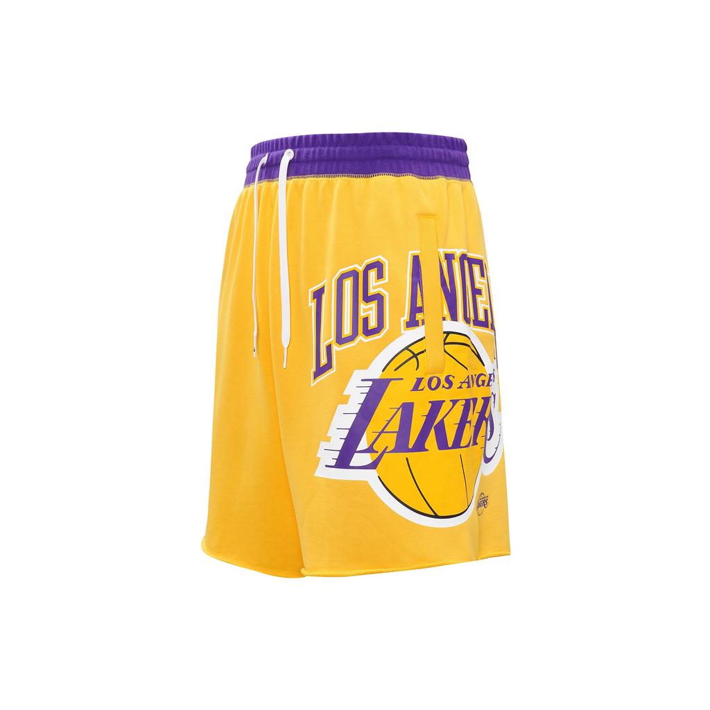 Nike Лос-Анджелес Лейкерс Баскетбольные спортивные повседневные дышащие шорты Мужские плавки Желтые DB1956-728
