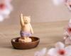 Cat Birth of Original Sculptor and Butsuya Sakai Wooden Carving Buddha Statue Lucky Feng Shui Ornament Tanjo Buddha, Shakyamuni, Supervisor - Figure,