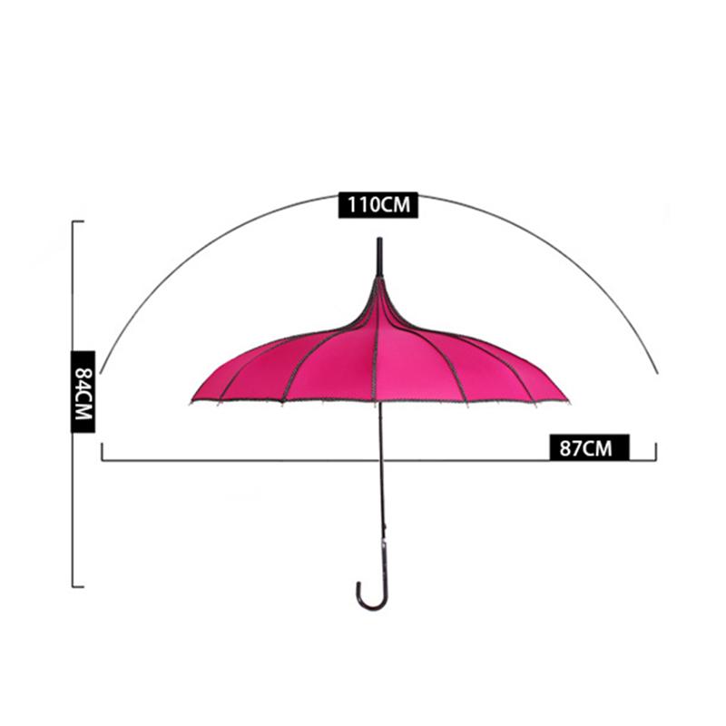 Зонт Пагода Винтаж Свадебная Вечеринка Свадебный Солнцезащитный Зонт Защищающий от УФ-лучей Зонт Пагода с 16 спицами Ретро Солнцезащитный Зонт