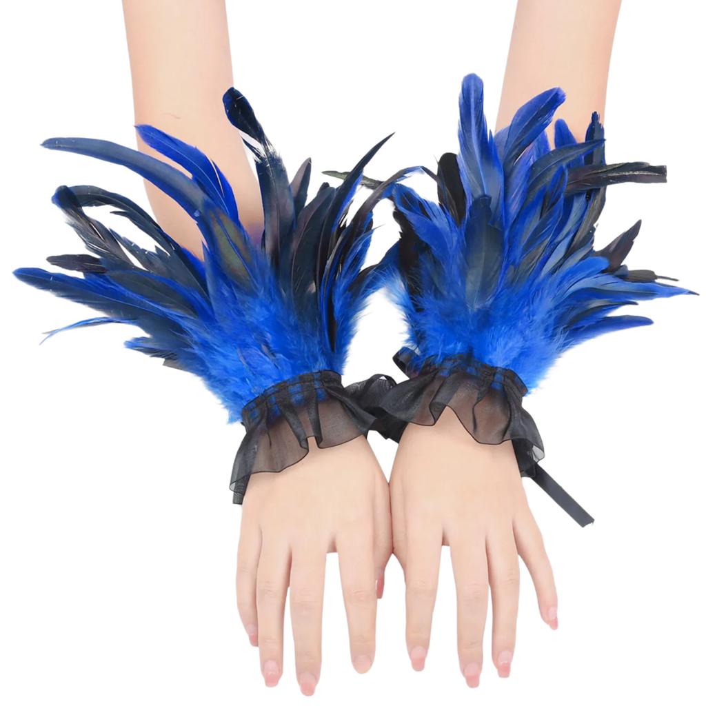 Ethnic Hand Cuffs Vintage 1920s Flapper Women Arm Covers Cosplay Costume Accessory Feathered Arm Sleeves Party Supply