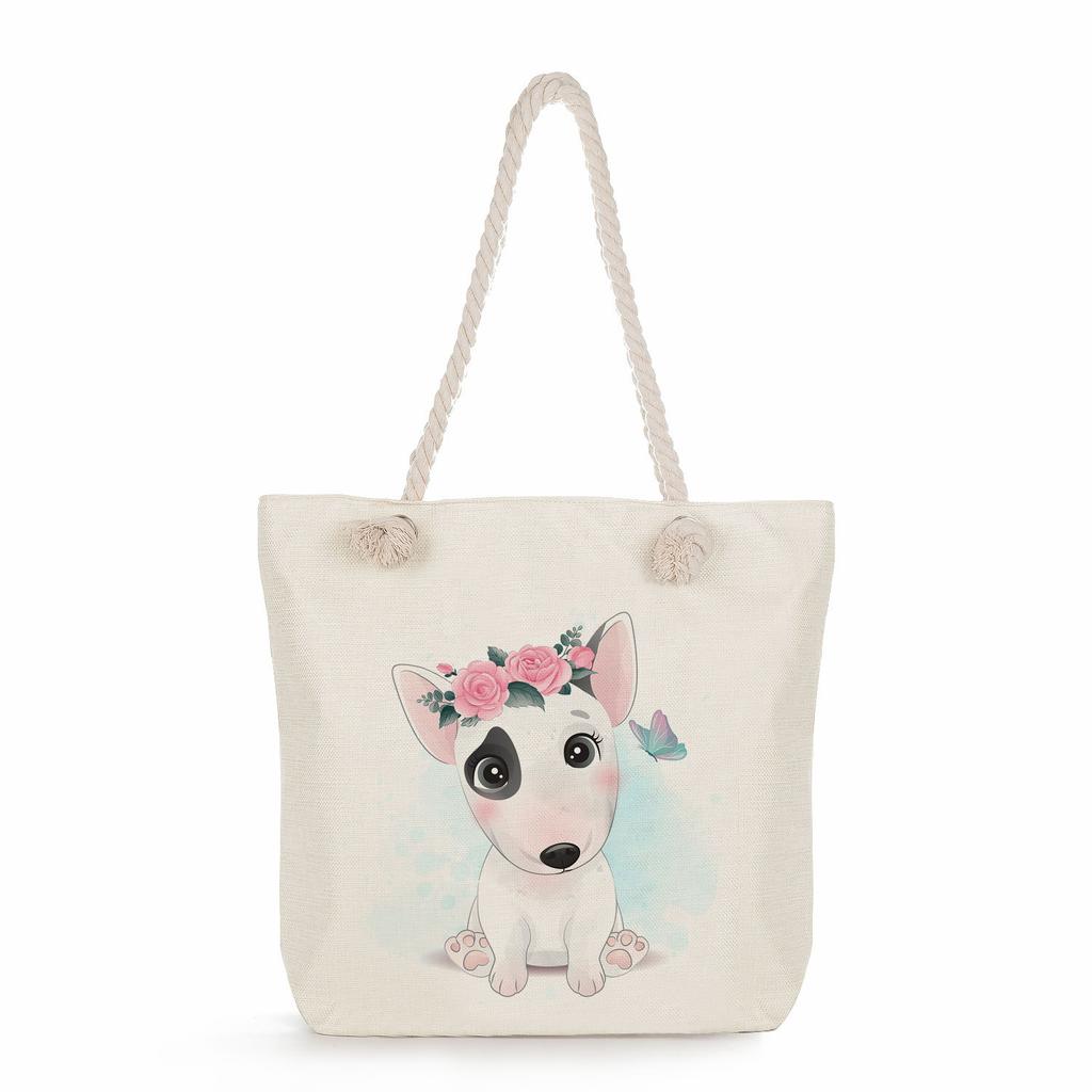 Animal print thick rope single-shoulder beach bag 7286 CLE