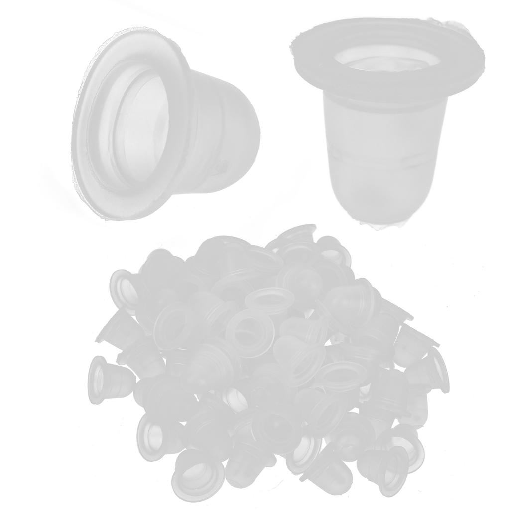 100 шт. одноразовые чашки с чернилами для татуировки, силиконовые колпачки для микроблейдинга с пигментами для перманентного макияжа