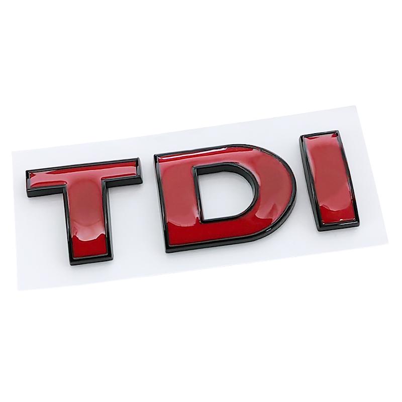 3D ABS Black Red Logo TDI Emblem Letters Decal Car Rear Trunk Badge TDI Sticker for VW Accessories zd4