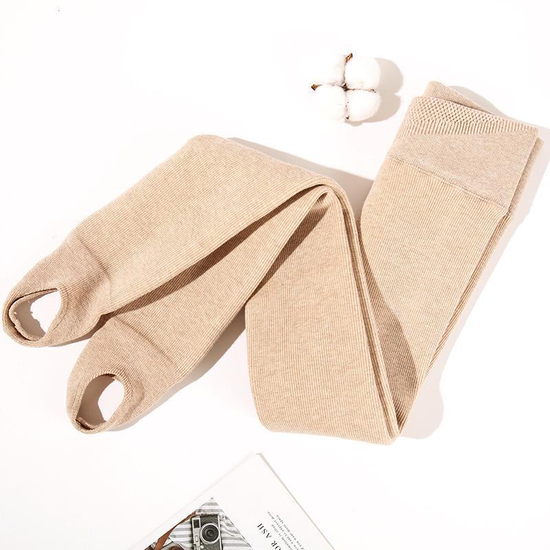 Утолщенные зимние колготки из овечьего флиса для девочек - теплые бархатные полосатые леггинсы