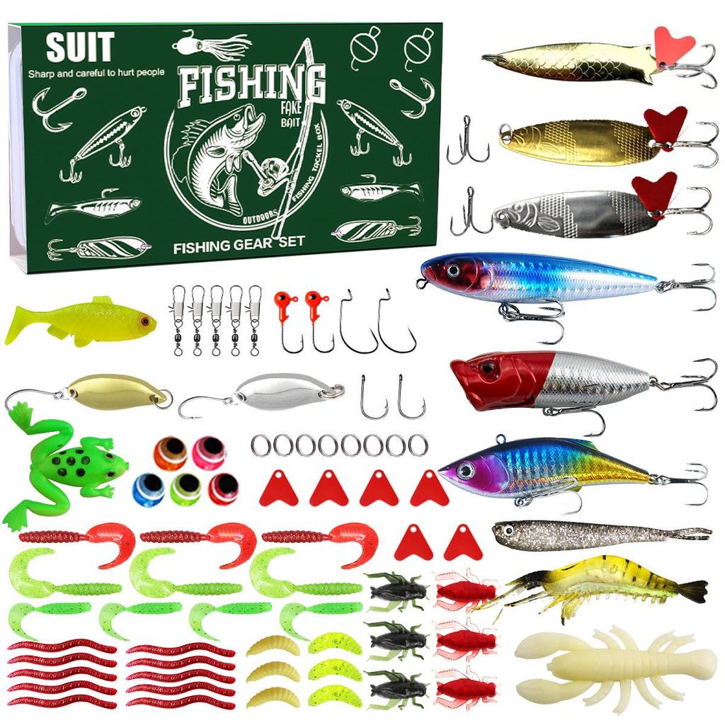 Креативный рождественский набор рыболовных приманок: Приманки для пресноводной форели, окуня и лосося с крючками