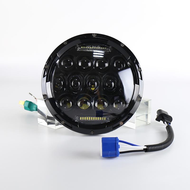 1 шт./75 Вт 7-дюймовая светодиодная круглая фара дальнего/ближнего света с 13 ламповыми бусинами для мотоцикла Jeep Wrangler Pickup Truck