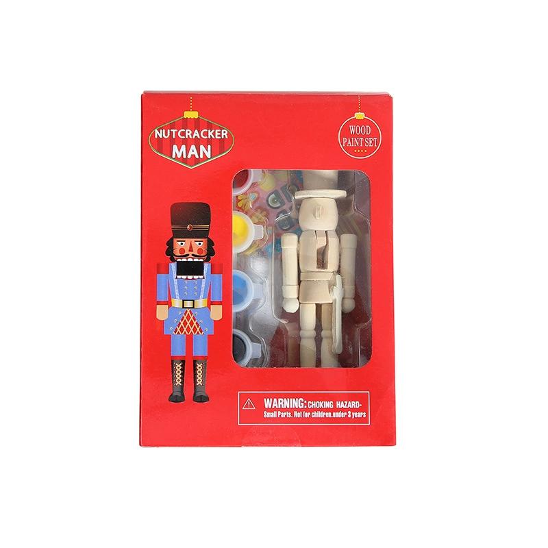6 шт./набор Деревянный Щелкунчик Сделай сам Куклы Кукла Игрушка Рождественский Подвесной Орнамент Праздничные Фигурки Подарок