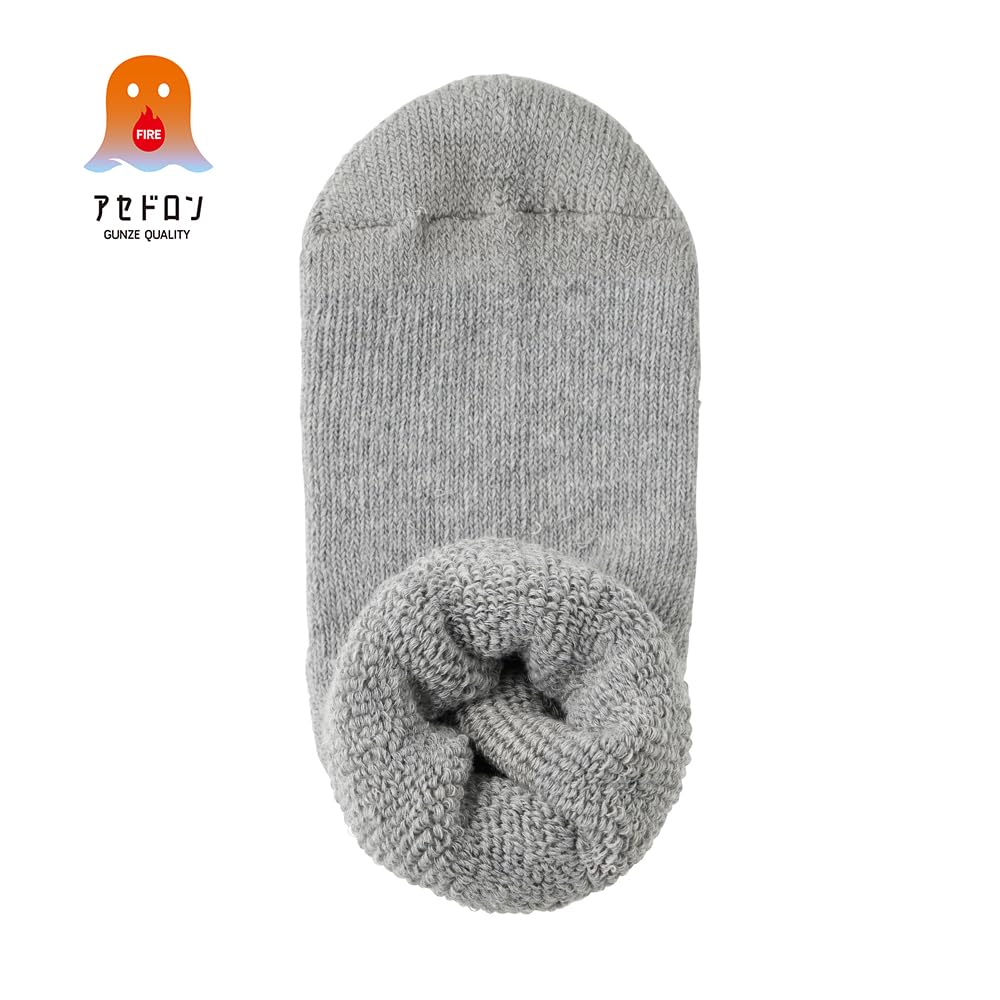 Gunze AGW503 Fire Acedron Warm Long Cold Weather Black Women's Socks, Moisture-Wicking, Heat-Retaining, Length, Protection,
